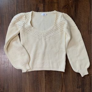 Sweetheart neckline sweater